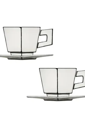 Carte Blanche cappuccinokop met schotel set van 2 Meest Verkocht