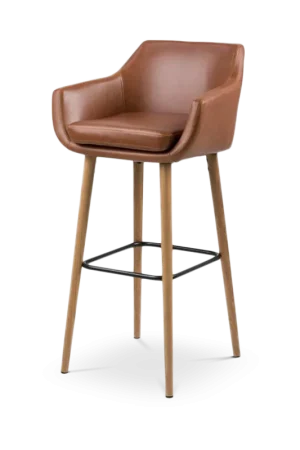 Axel barkruk kunstleer cognac - 79 cm Speciale Aanbieding
