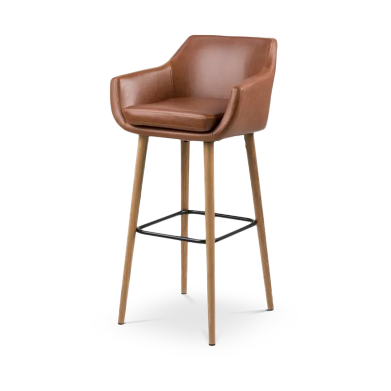Axel barkruk kunstleer cognac - 79 cm Speciale Aanbieding