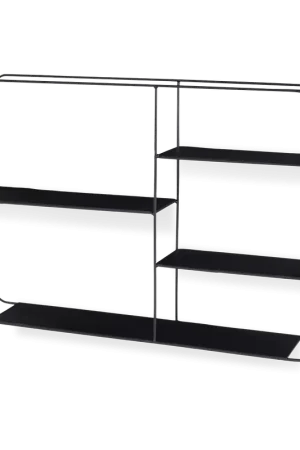 Actieprijs Rosie metalen wandrek zwart - 57 x 40 cm