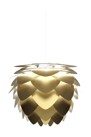 Aluvia Medium hanglamp brushed brass - met koordset wit - Ø 59 cm Seizoensaanbieding
