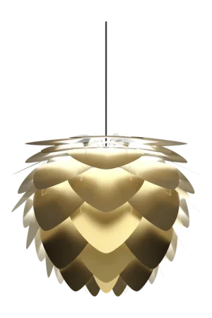 Aluvia Medium hanglamp brushed brass - met koordset zwart - Ø 59 cm Nu Kopen