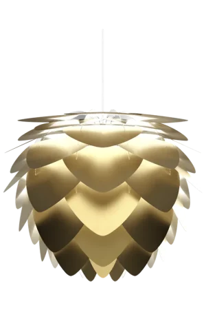 Aluvia Mini hanglamp brushed brass - met koordset wit - Ø 40 cm Direct Verzonden
