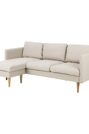 Beperkt Aanbod Jelle 2-zits hoekbank beige - met verstelbare chaise longue - 201 cm