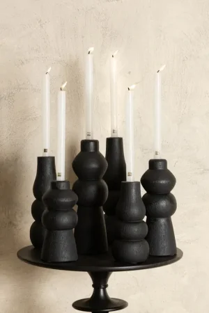 Aanbieding PTMD Kandelaar Emmie mango zwart L