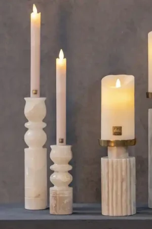 Flitsaanbieding PTMD Kandelaar Gwena Naturel alabaster layers S