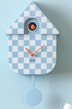 Karlsson Klok Modern Cuckoo Checker zacht blauw Favoriet