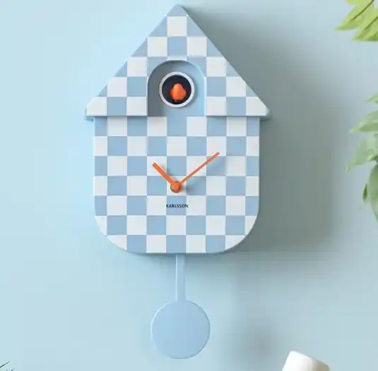Karlsson Klok Modern Cuckoo Checker zacht blauw Favoriet