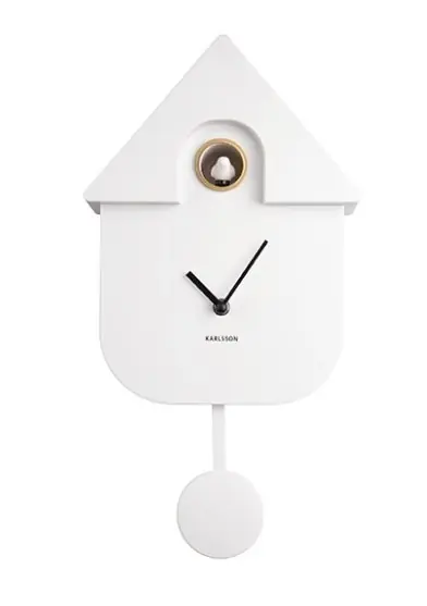 Karlsson Klok Modern Cuckoo - Wit Gereduceerde Prijs