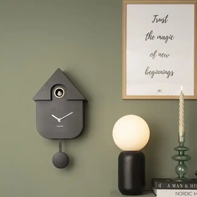 Beste Prijs Karlsson Klok Modern Cuckoo - Zwart