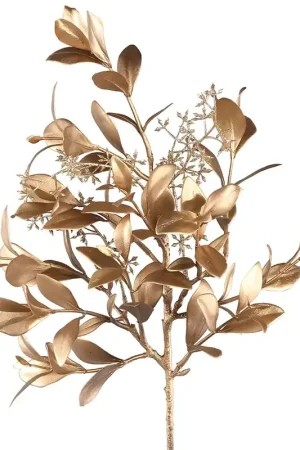 Hoge Kwaliteit PTMD Kunsttak Magnolia Flower spray brons glitter