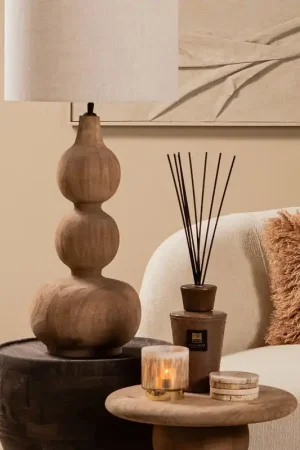 Direct Beschikbaar PTMD Tafellamp lampvoet Altus Natural mangohout