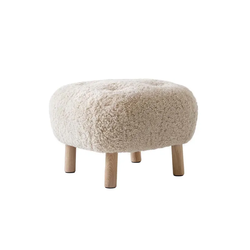 &Tradition Little Petra ATD1 poef Oiled Oak Sheepskin Moonlight Express Levering