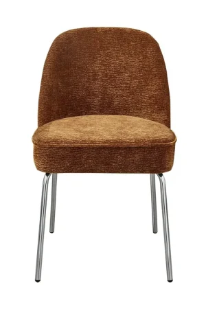 Actieprijs WOOOD Vogue eetkamerstoel chenille middenbruin chrome