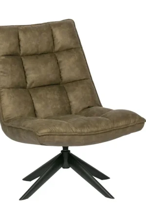 Bestel Nu WOOOD Jouke fauteuil leerlook Groen