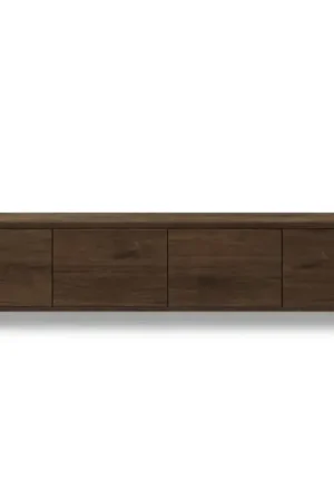 Zwevend TV-Meubel Ohau Rond Noten 215cm Exclusieve Aanbieding