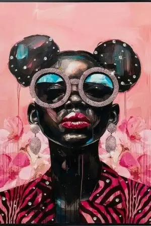 Schilderij bold lady pink Tijdelijk Beschikbaar