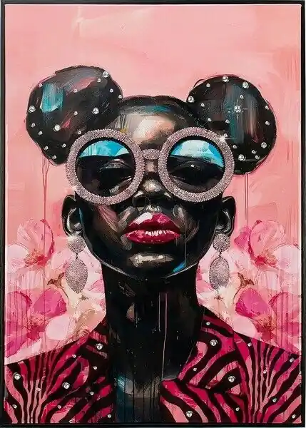 Schilderij bold lady pink Tijdelijk Beschikbaar