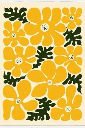Poster in frame retro flowers Beste Prijs