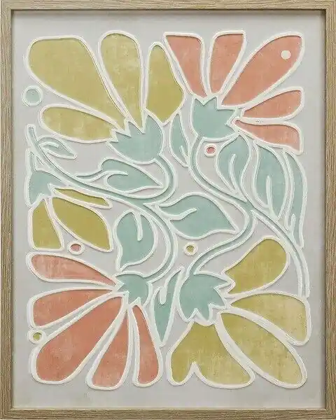 Aanbieding Schilderij floral met resin coating