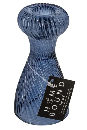 Weekendaanbieding Glazen kaarsenstandaard blauw