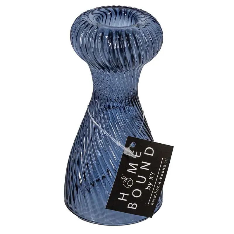 Weekendaanbieding Glazen kaarsenstandaard blauw