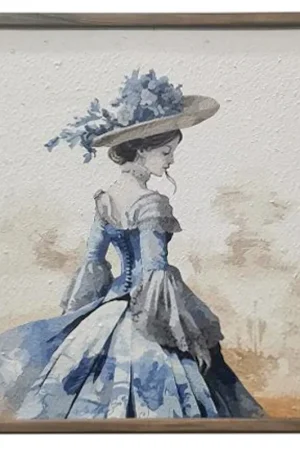 Aanbieding Schilderij vrouw blauw