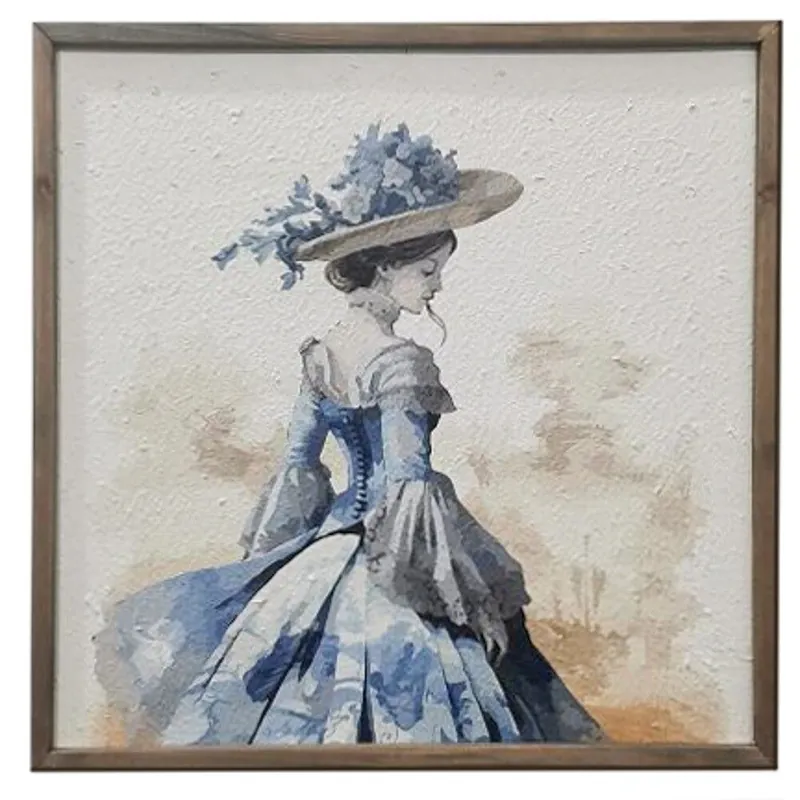 Aanbieding Schilderij vrouw blauw