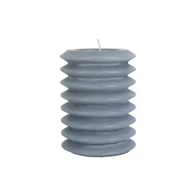 6x Present Time Pillar candle Layered Circles medium blue jeans Uitverkoop