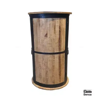 Aanbieding Benoa Shorewood Mango Winecabinet Black Steel 110 cm