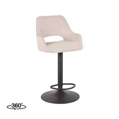 LABEL51 Barkruk Fer - Naturel - Boucle - 45x47x92-113 cm Actieprijs