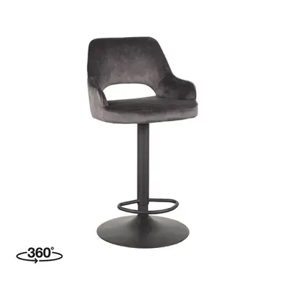 Shop Nu LABEL51 Barkruk Fer - Antraciet - Velours - Gaslift