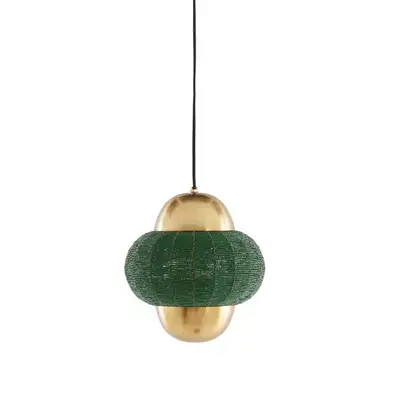 Weekendaanbieding Light&living Hanglamp Ø26x28 cm CETARA kralen donker groen+brons