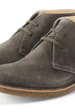Heren veterboot velours, Grijs Lage Prijs