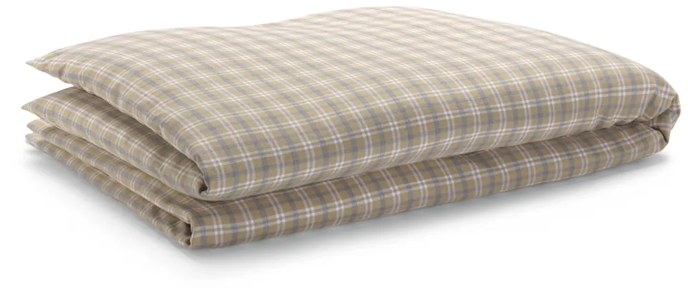 Flanellen geruit dekbedovertrek, Beige-blauw, 135 × 200 cm Hete Deal