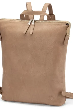 Dames rugzak koeienhuid, Taupe Flitsaanbieding