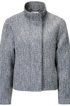 Aanbieding Damesjack met opstaande kraag, Blauw gemêleerd