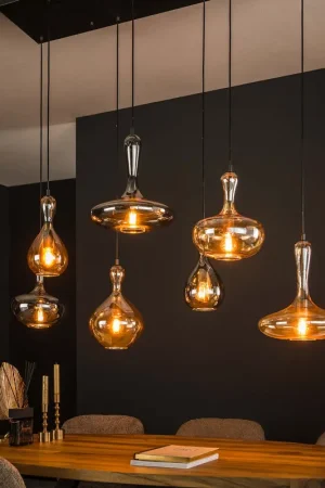 Beperkt Aanbod Moderne Hanglamp Glas Getrapt Lessy 7-Lichts Artic