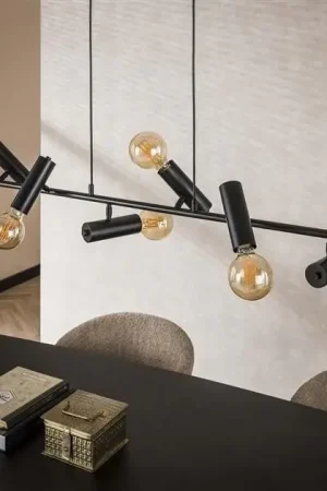 Hanglamp 6-lichts Zwart Metaal Johannes Gecertificeerd