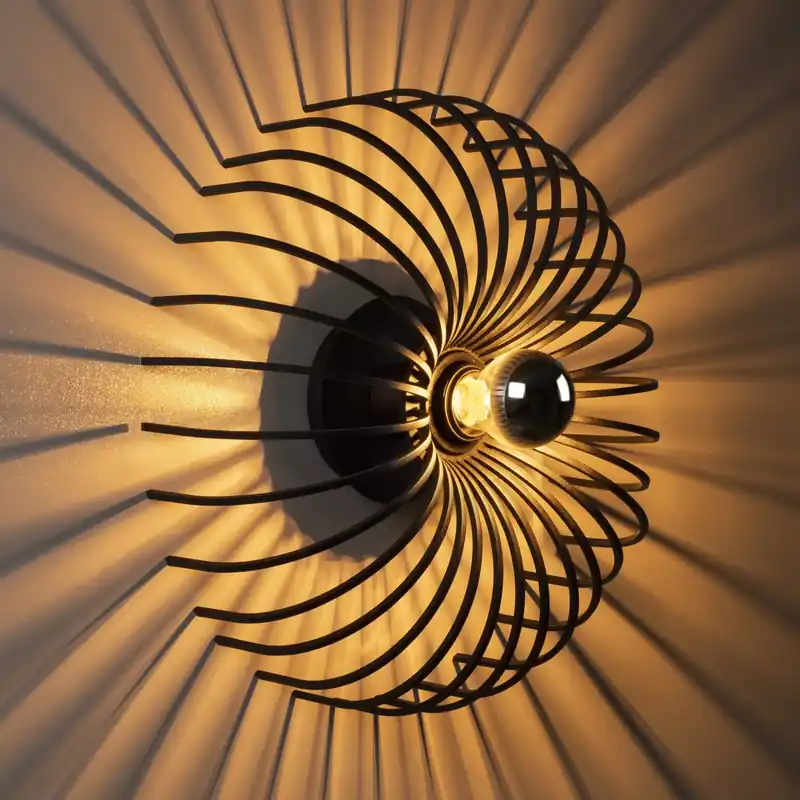 Wandlamp Zwart Metaal Poise Populair