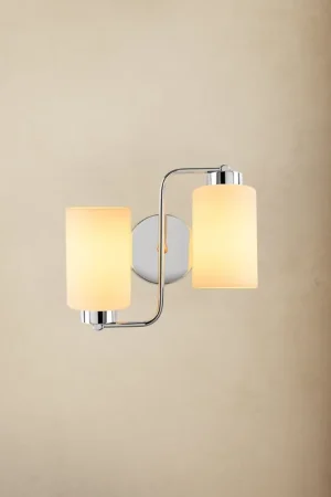 2-lichts Wandlamp Zilver Glas Oasis Lage Kosten