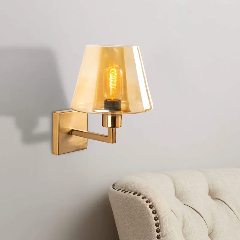 Actieprijs Wandlamp Goud Glas Ashburn